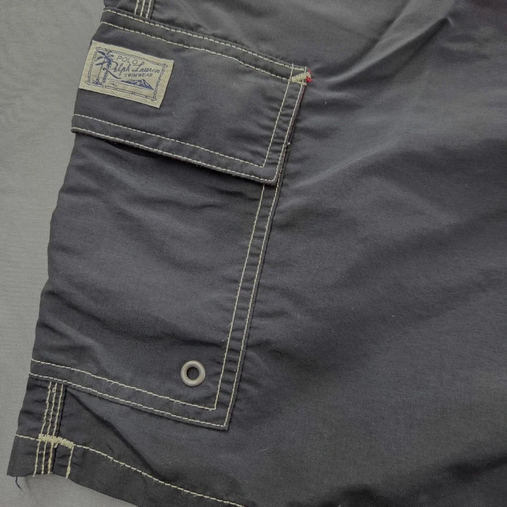 Polo Ralph Lauren Men's 4XB Big Black Cargo Mesh Lined Board Shorts Swim Trunks